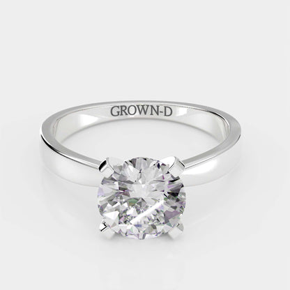 Round Solitaire With Square Band – 1.5 CT