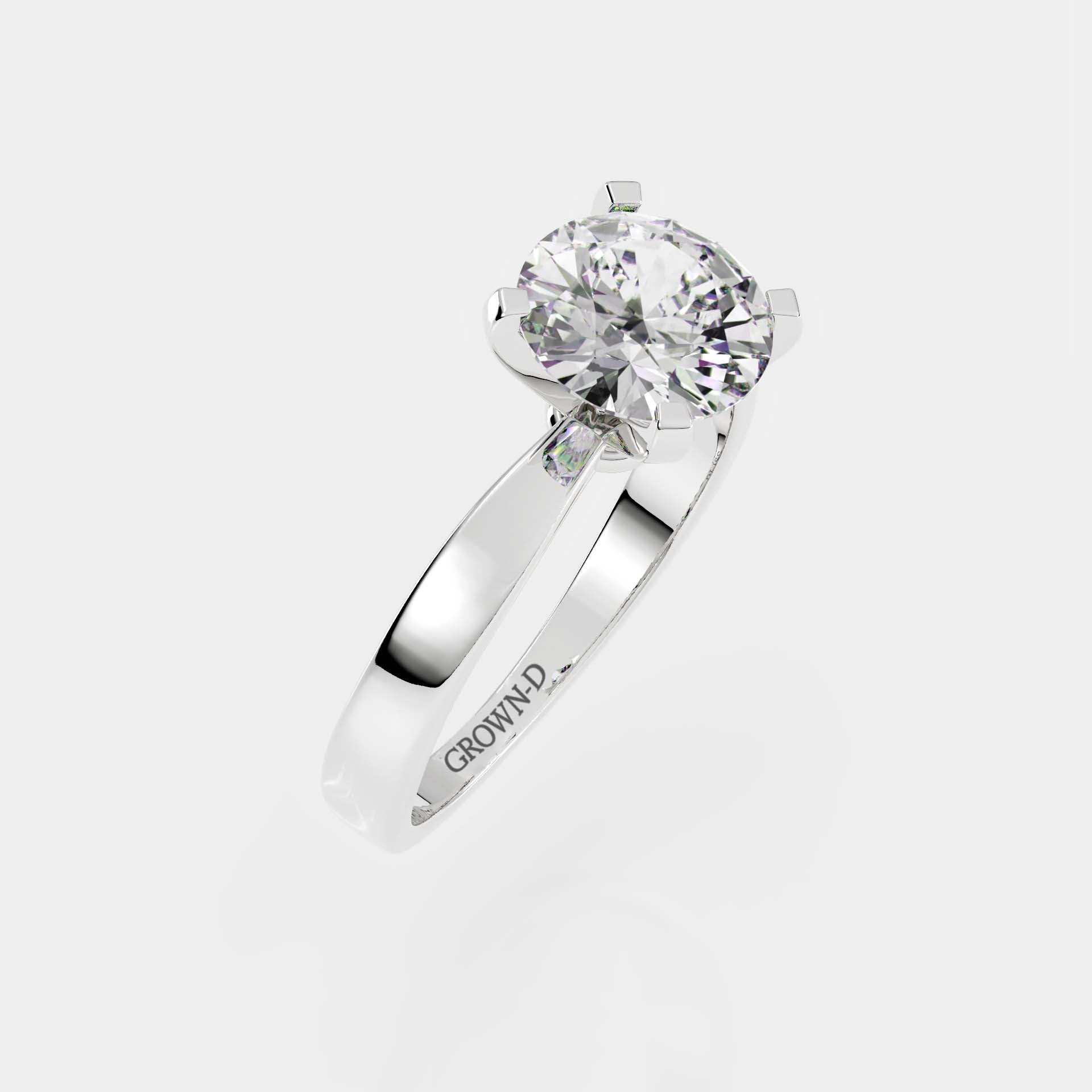 Round Solitaire With Square Band – 1.5 CT