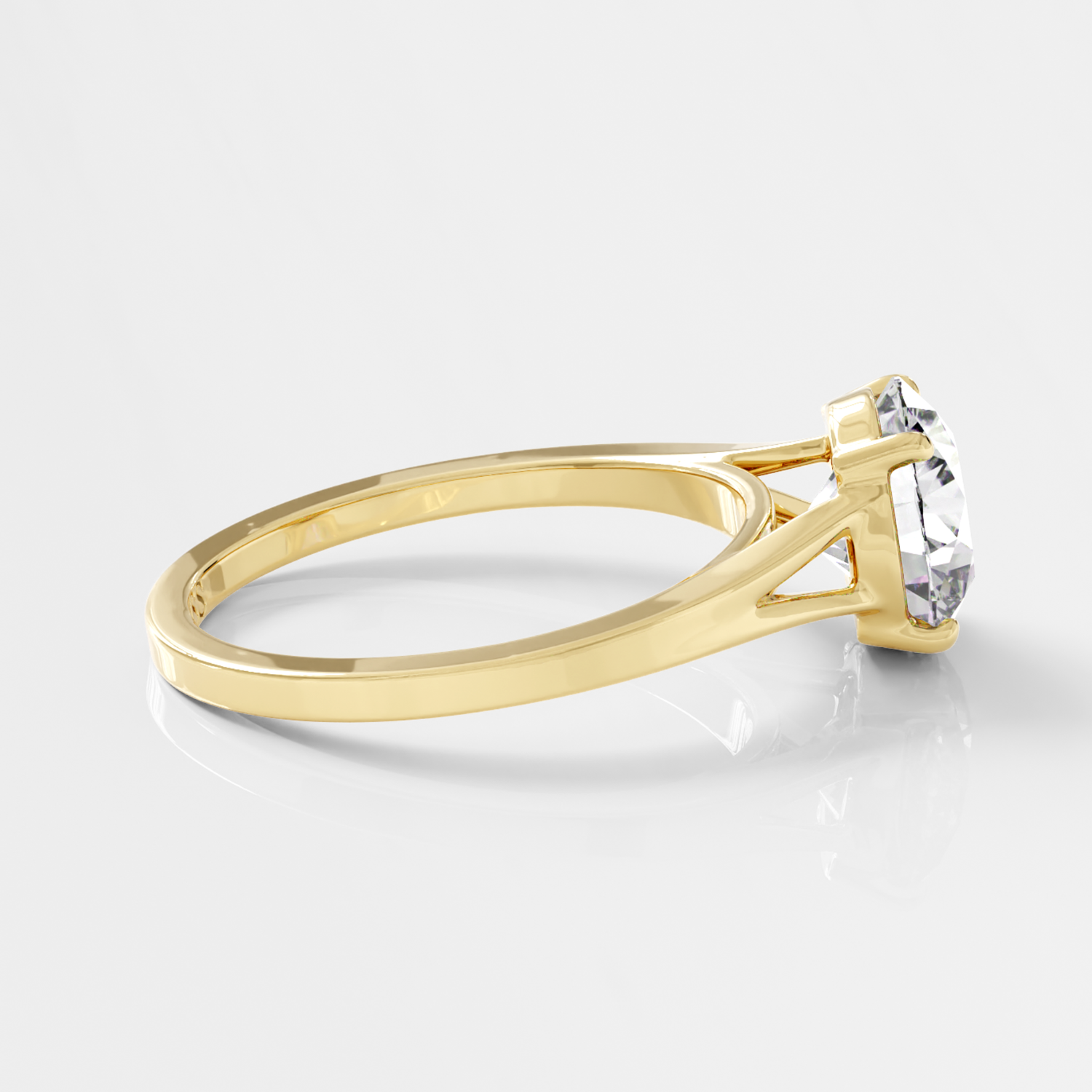 Unique Solitaire Ring, Split Shank – 2 CT