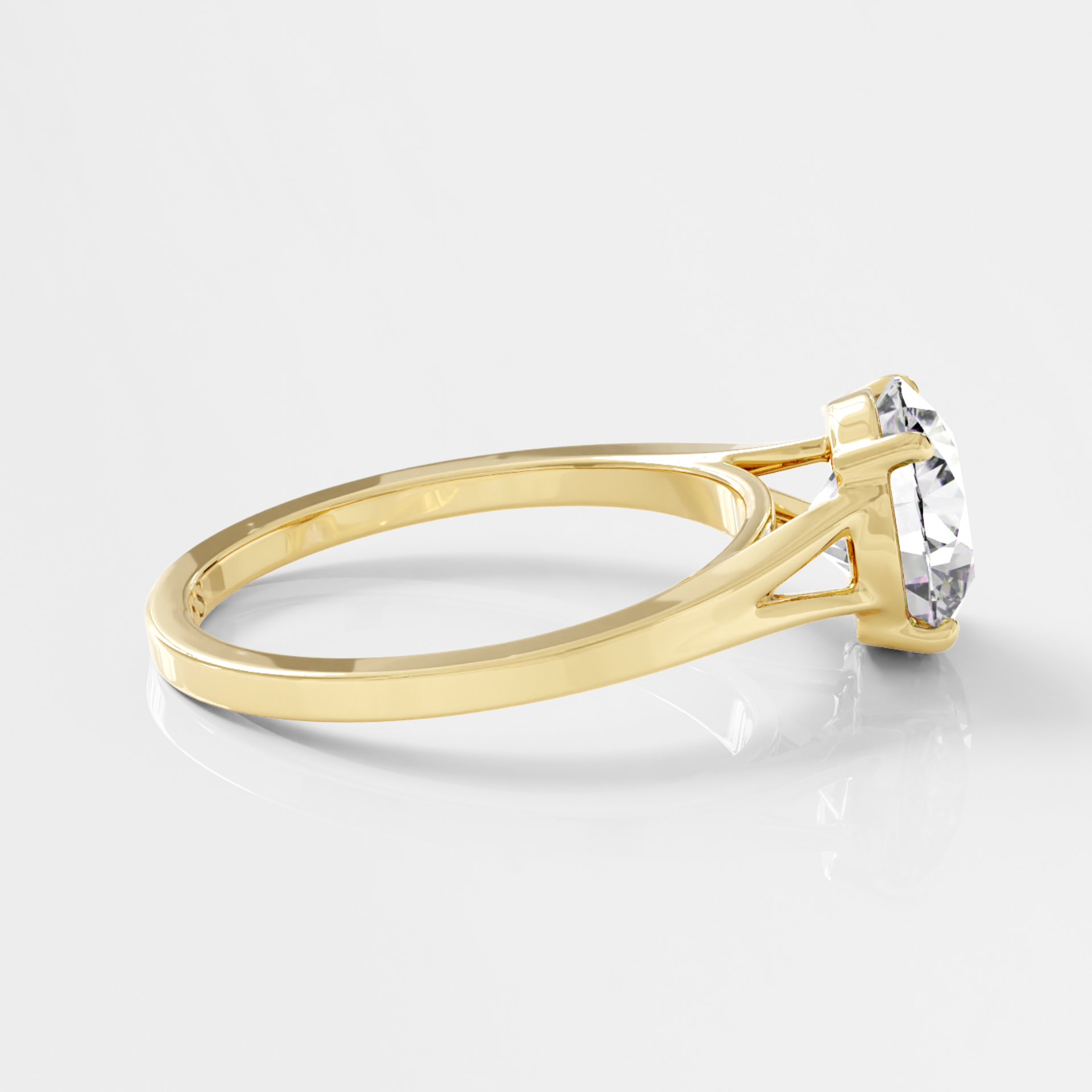 Unique Solitaire Ring, Split Shank – 2 CT