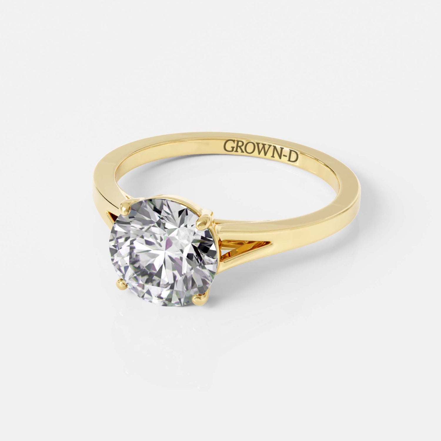 Unique Solitaire Ring, Split Shank – 2 CT