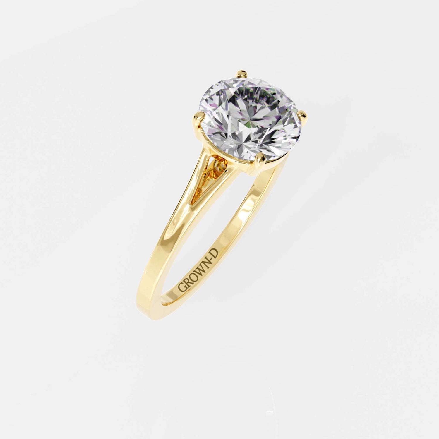 Unique Solitaire Ring, Split Shank – 2 CT