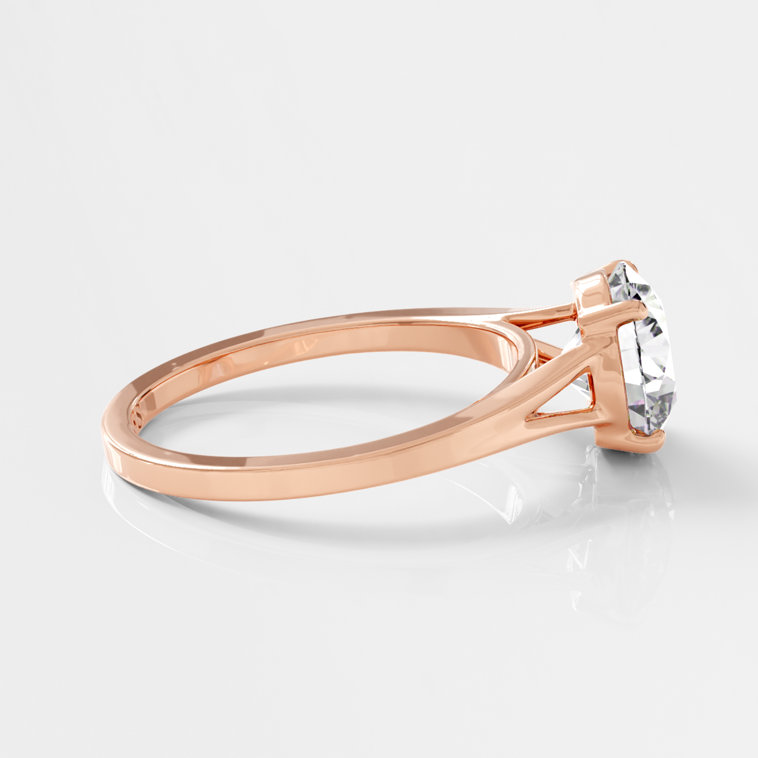 Unique Solitaire Ring, Split Shank – 2 CT
