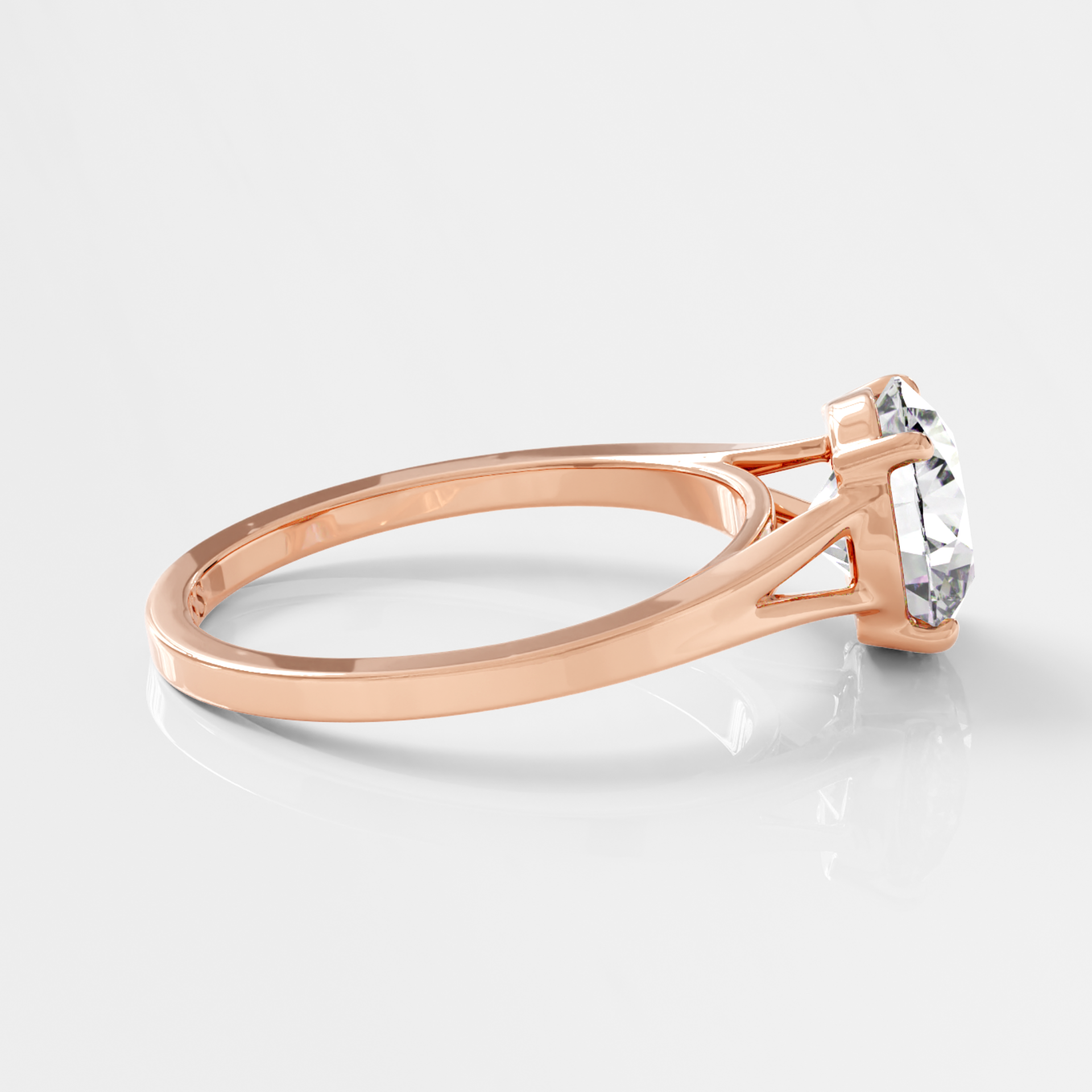 Unique Solitaire Ring, Split Shank – 2 CT