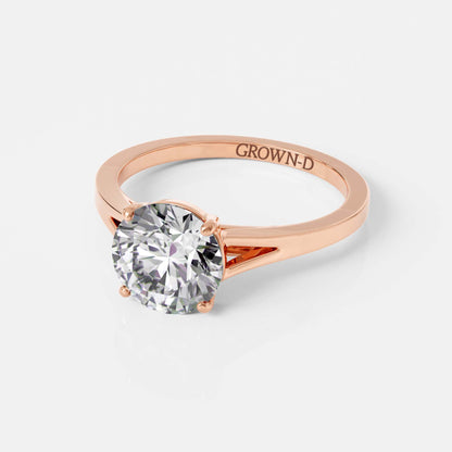 Unique Solitaire Ring, Split Shank – 2 CT