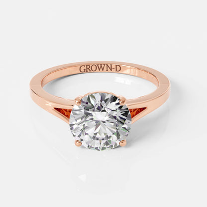 Unique Solitaire Ring, Split Shank – 2 CT