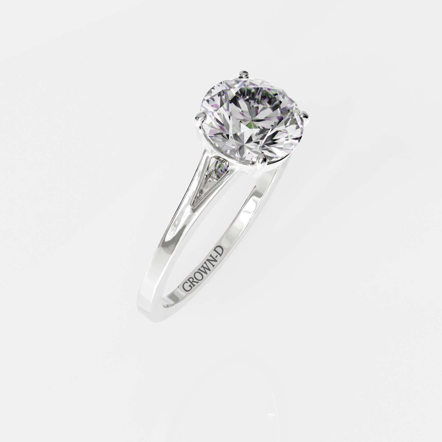 Unique Solitaire Ring, Split Shank – 2 CT