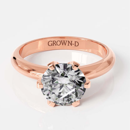 Round Solitaire With Tapered Band – 1.5 CT