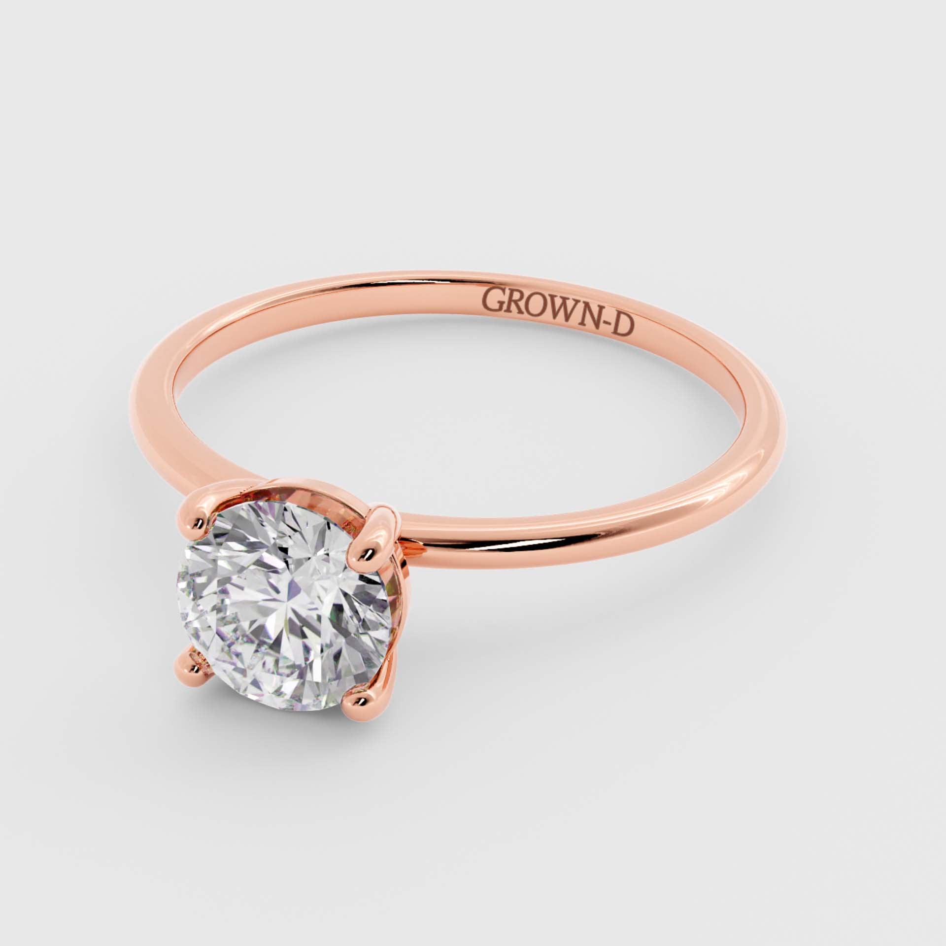 Classic 1.5mm Round Solitaire Ring – 1 CT
