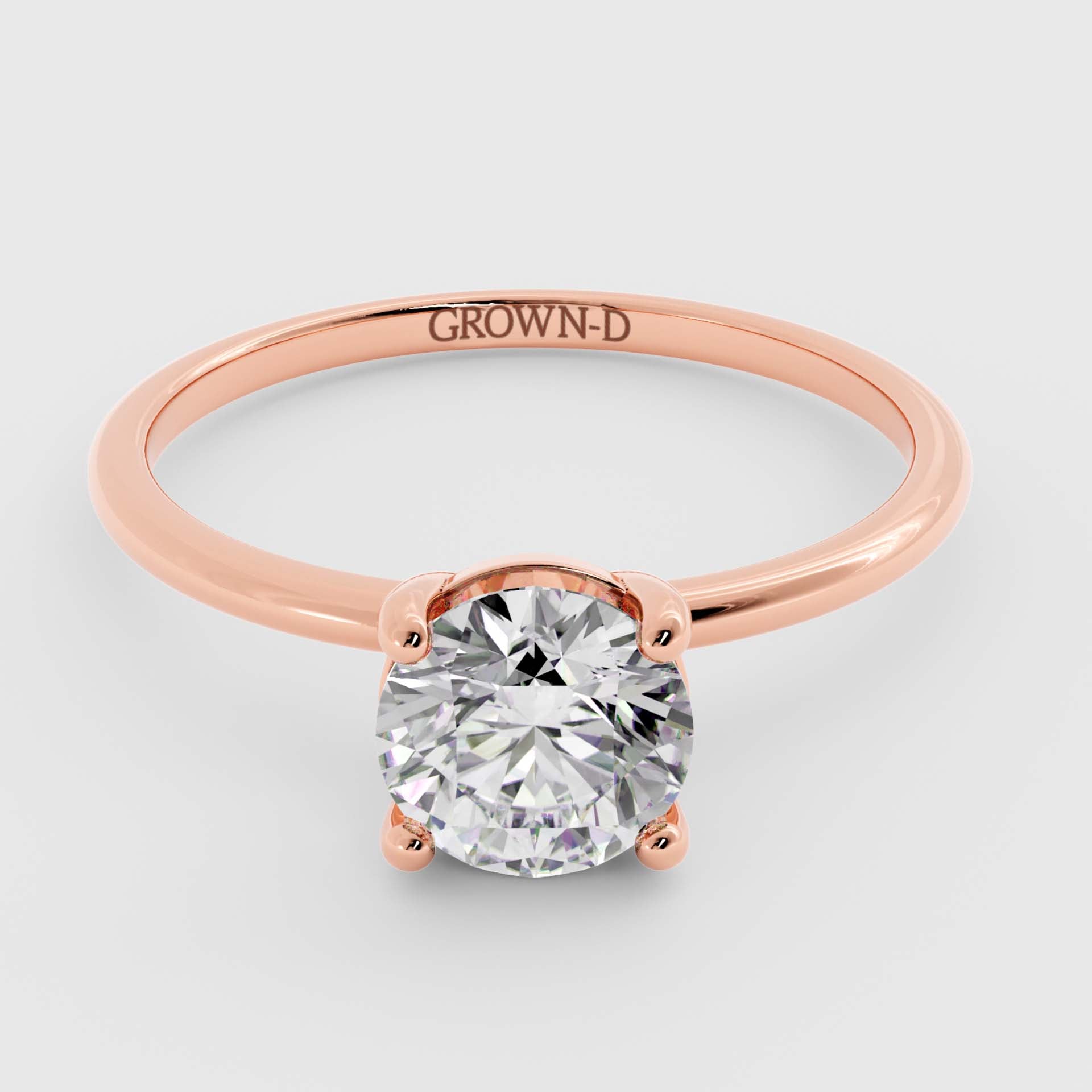 Classic 1.5mm Round Solitaire Ring – 1 CT