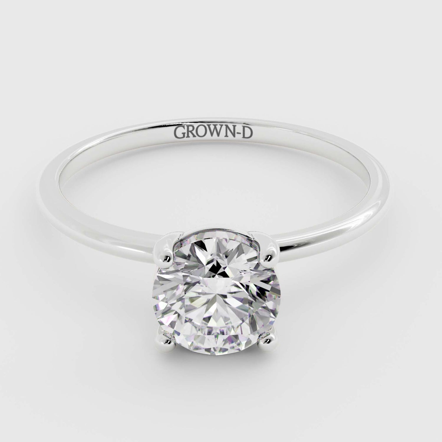 Classic 1.5mm Round Solitaire Ring – 1 CT