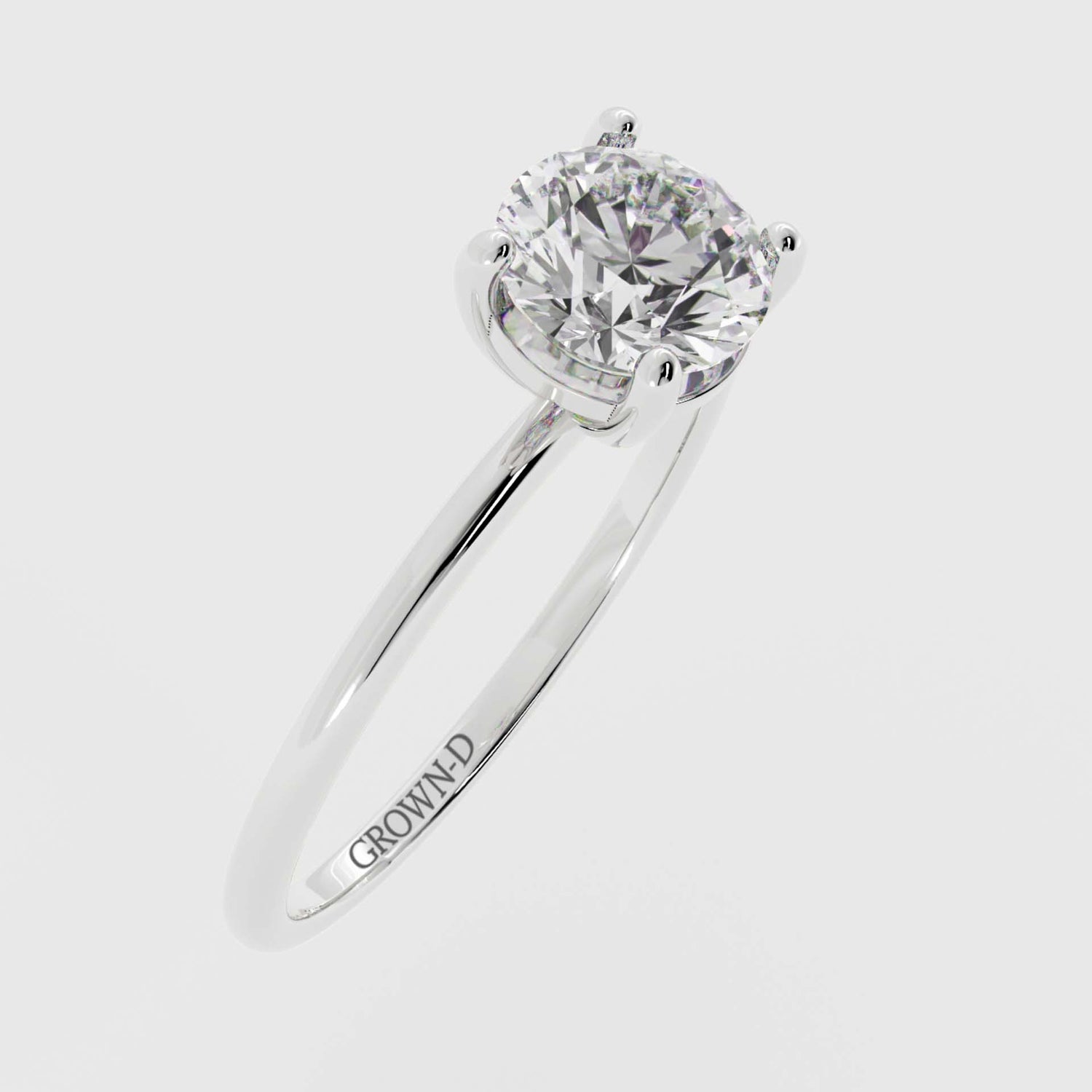Classic 1.5mm Round Solitaire Ring – 1 CT
