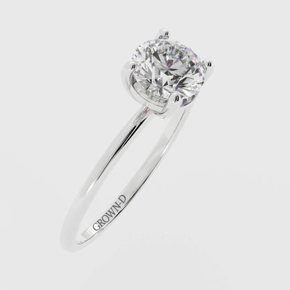 Classic 1.5mm Round Solitaire Ring – 1 CT