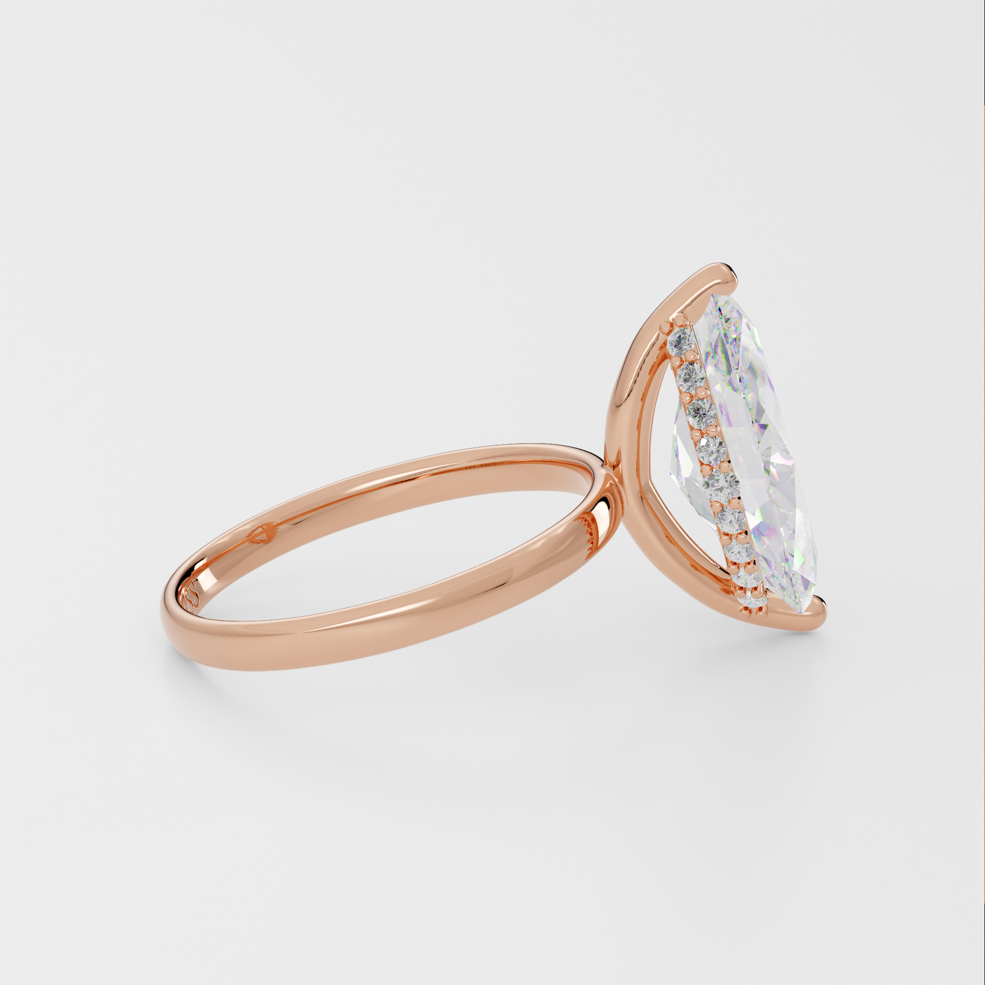 Marquise Solitaire With Diamond Halo – 1 CT