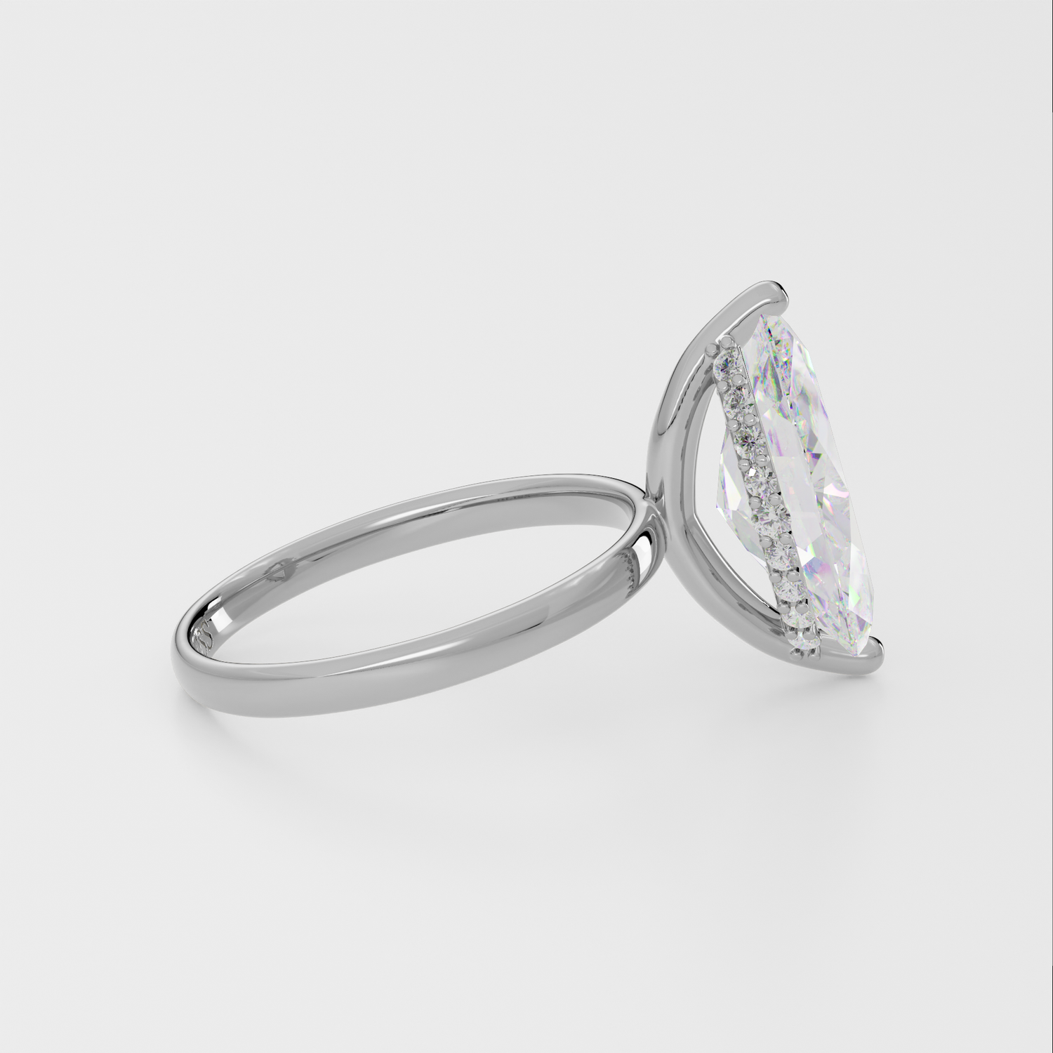 Marquise Solitaire With Diamond Halo – 1 CT