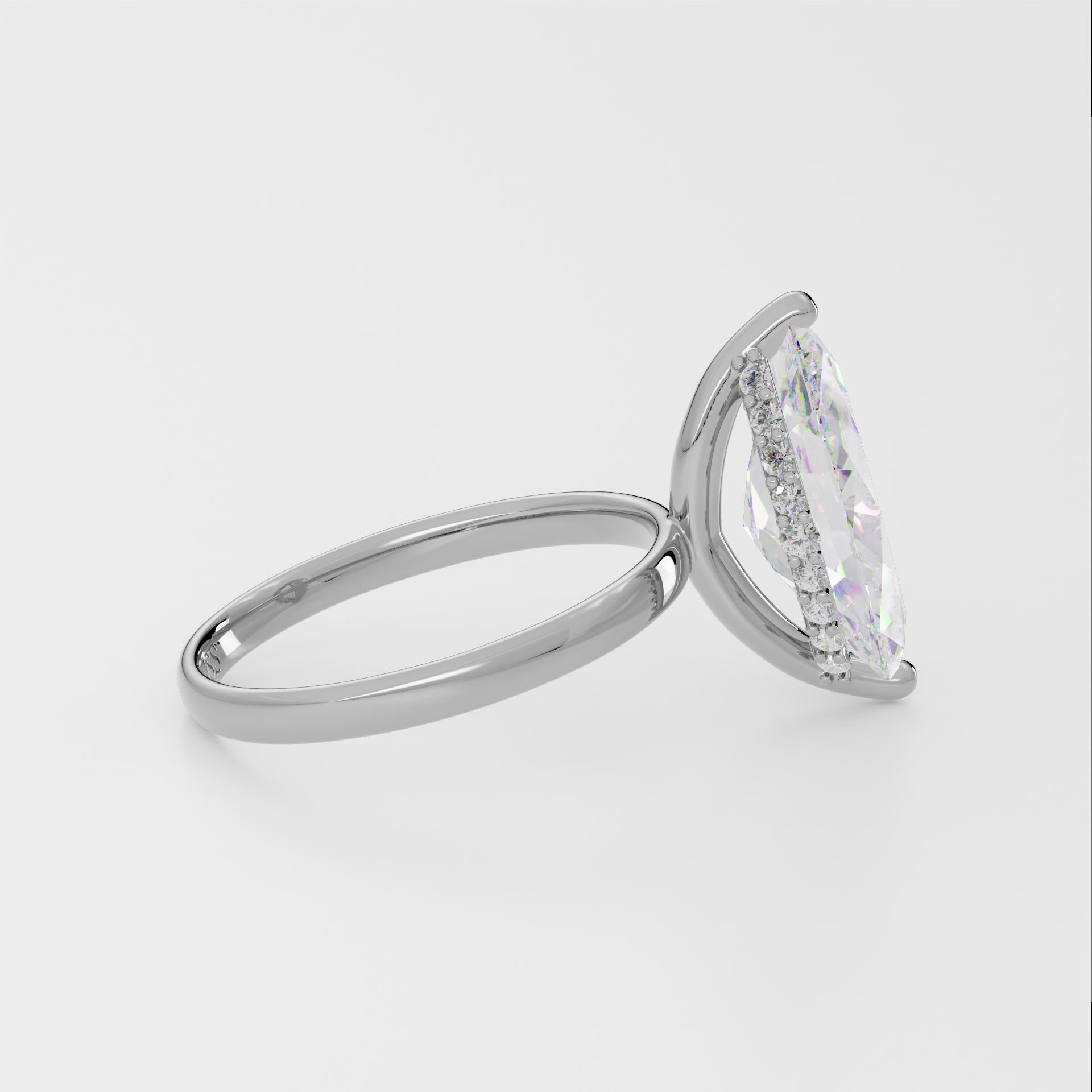 Marquise Solitaire With Diamond Halo – 1 CT