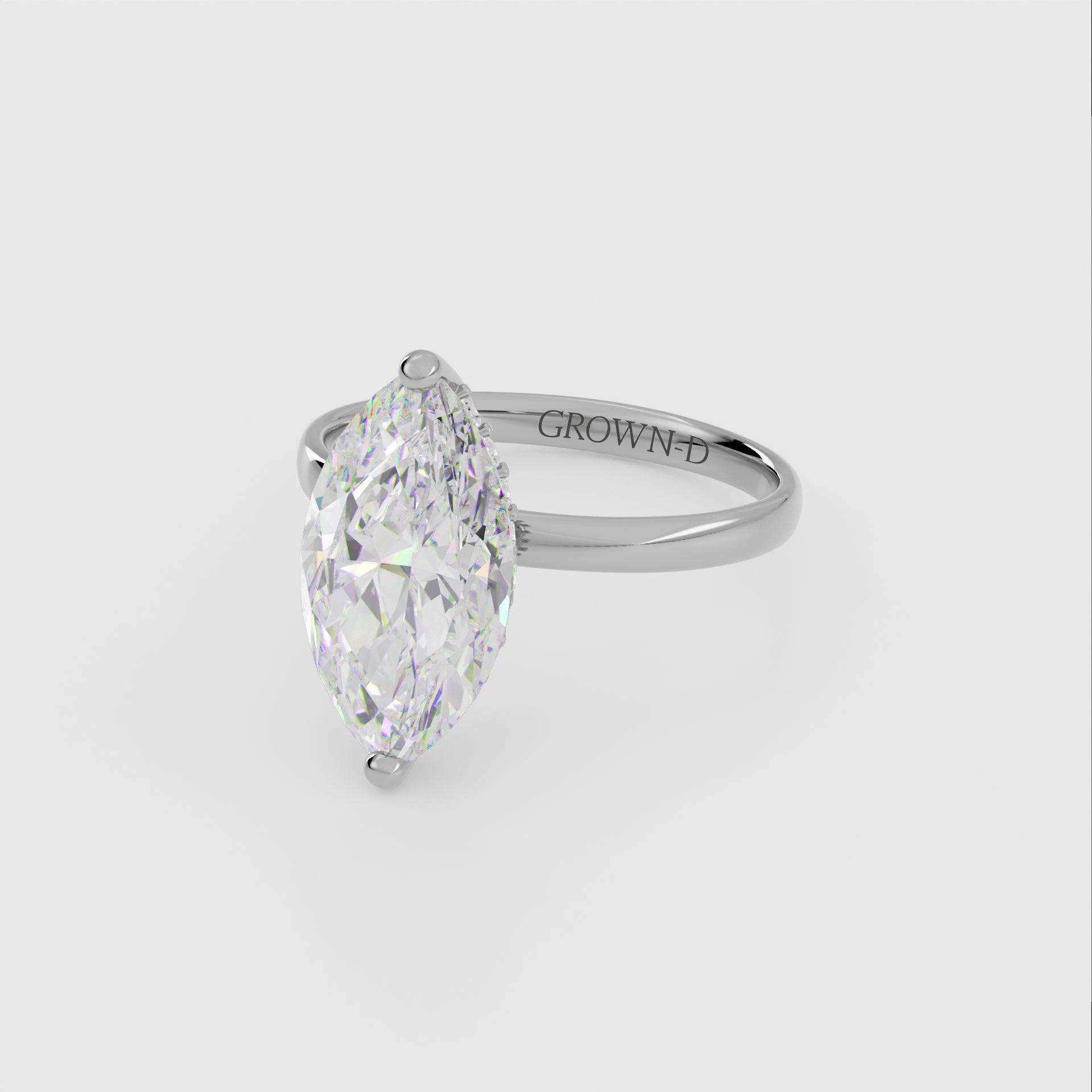 Marquise Solitaire With Diamond Halo – 1 CT