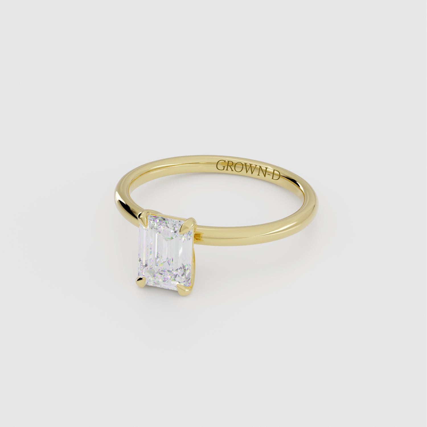 Emerald Cut Solitaire With Classic Band – 1 CT