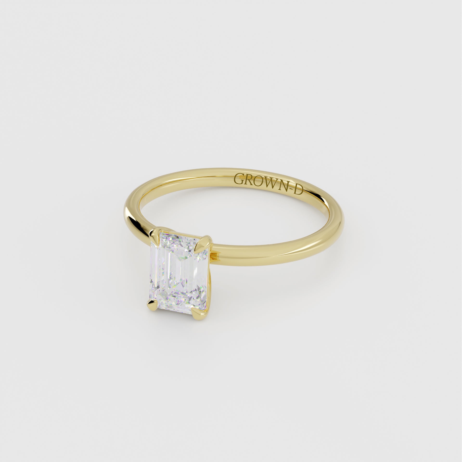 Emerald Cut Solitaire With Classic Band – 1 CT