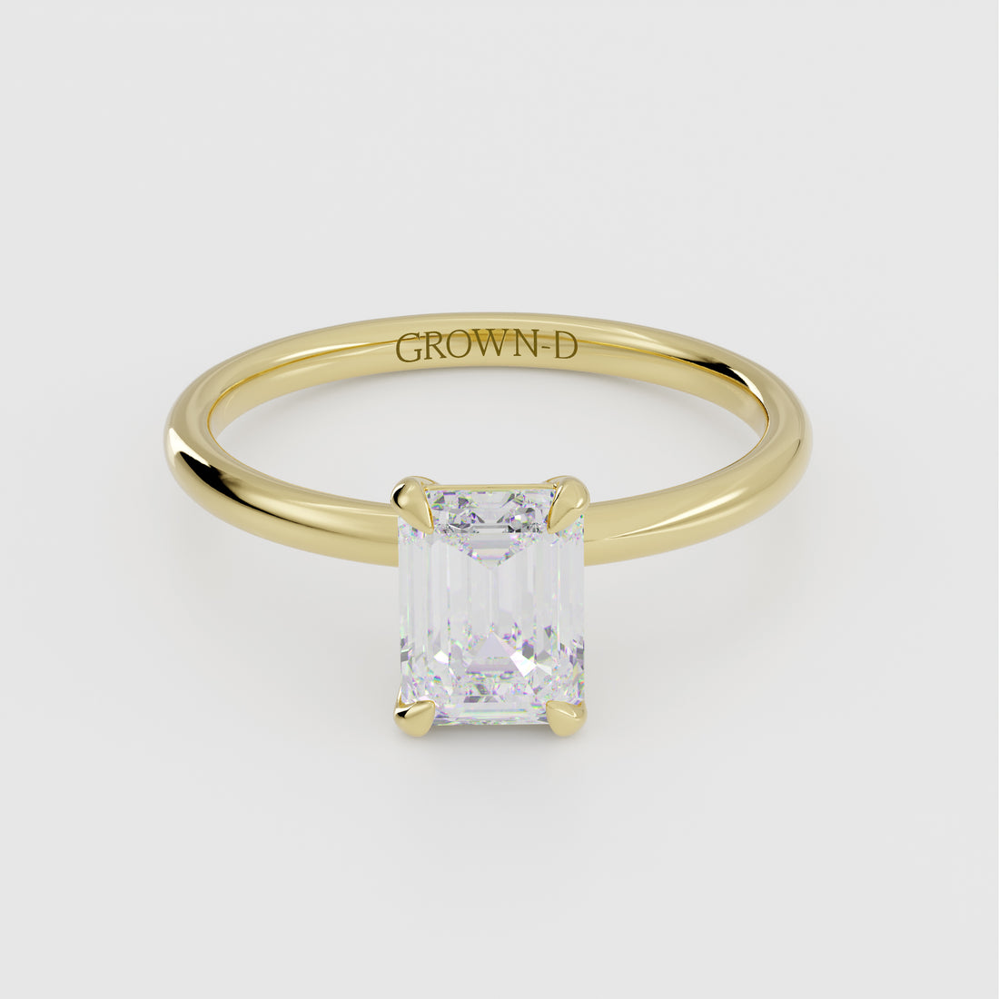 Emerald Cut Solitaire With Classic Band – 1 CT
