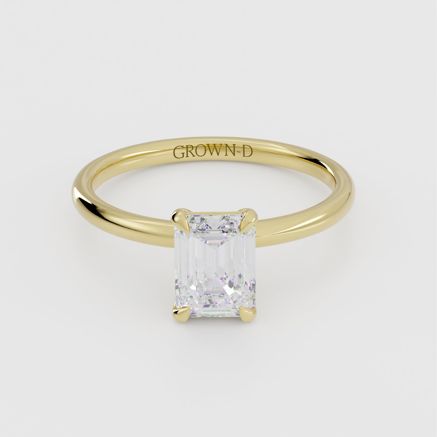 Emerald Cut Solitaire With Classic Band – 1 CT