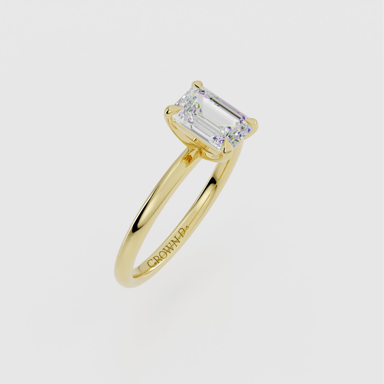 Emerald Cut Solitaire With Classic Band – 1 CT