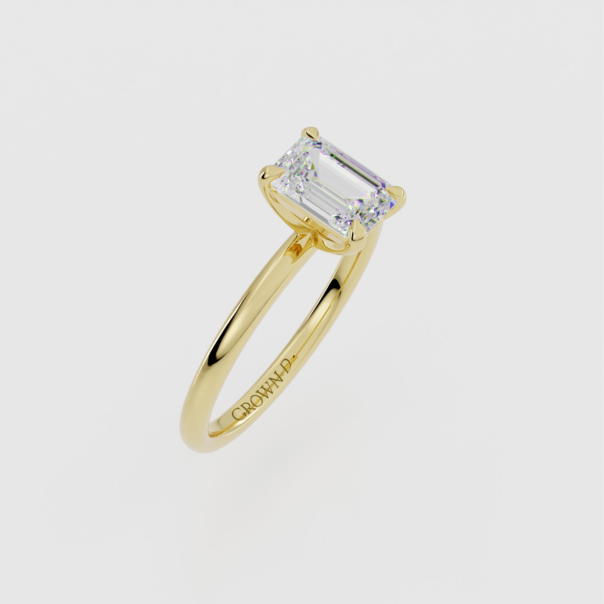 Emerald Cut Solitaire With Classic Band – 1 CT