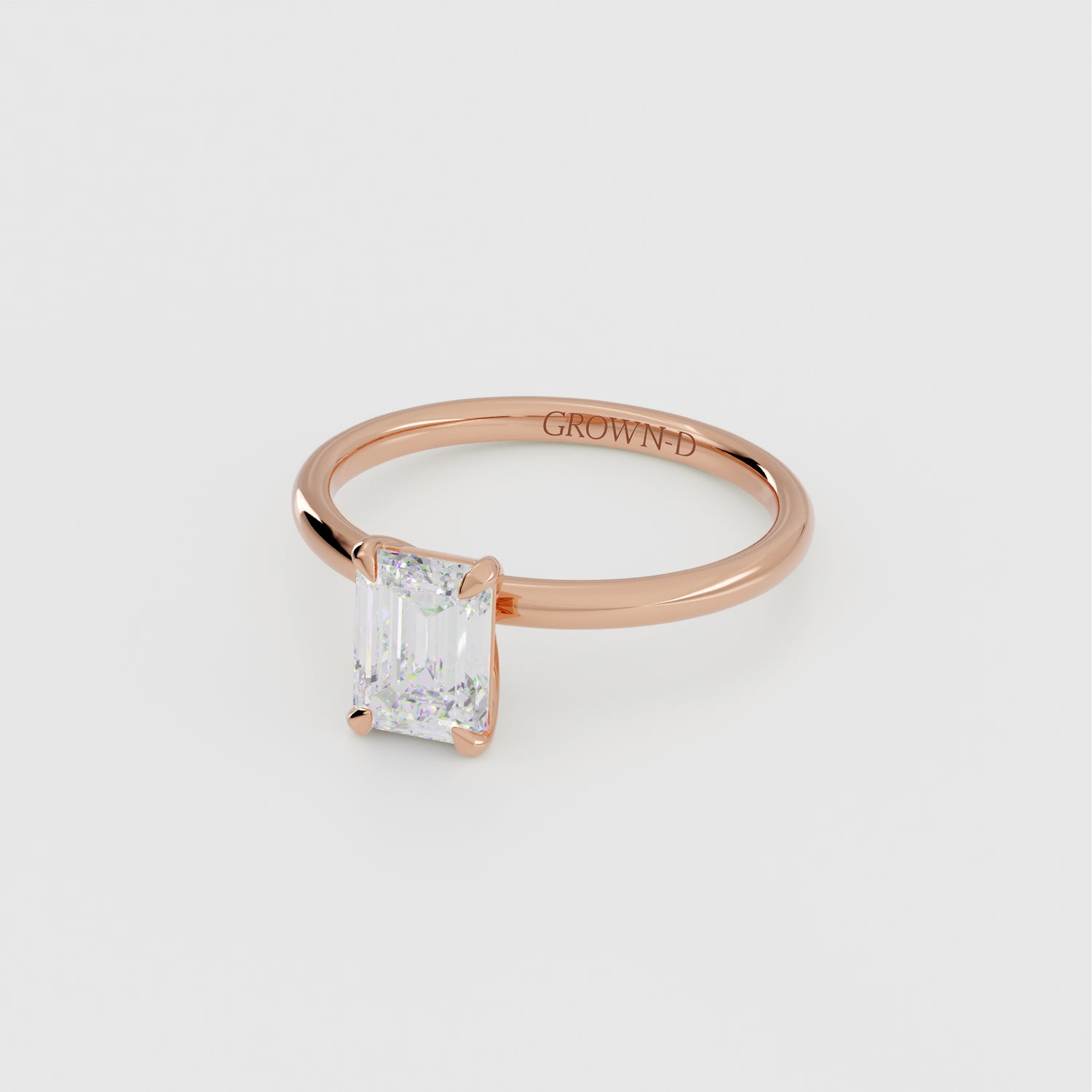Emerald Cut Solitaire With Classic Band – 1 CT