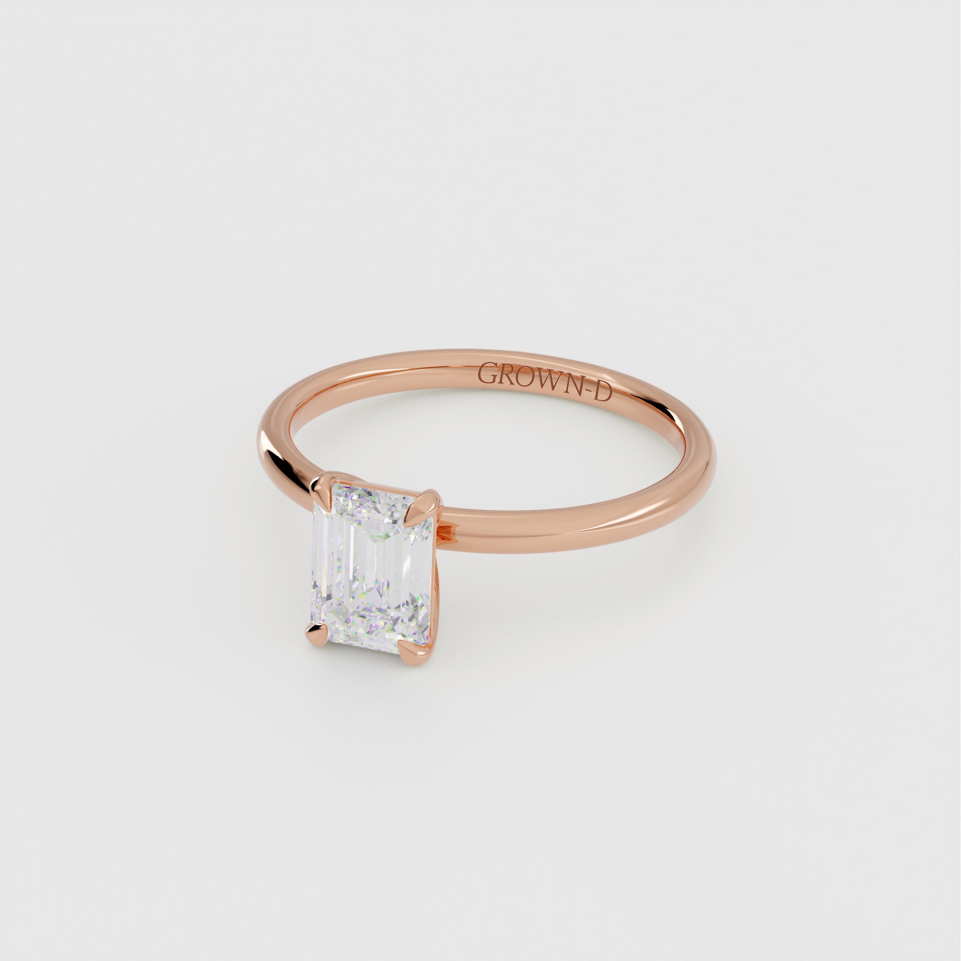 Emerald Cut Solitaire With Classic Band – 1 CT