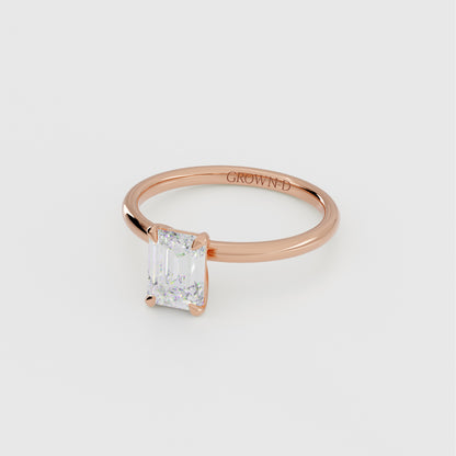 Emerald Cut Solitaire With Classic Band – 1 CT