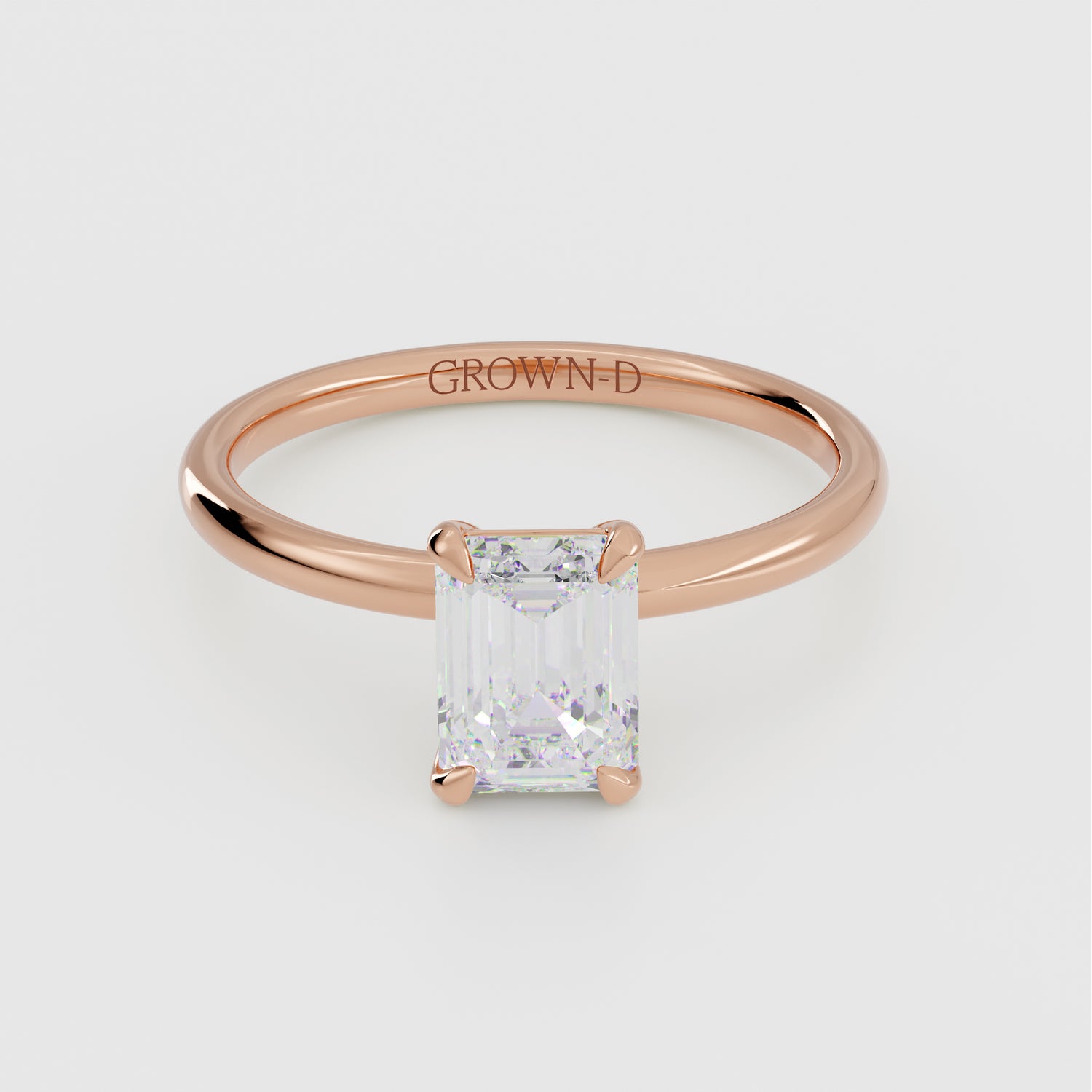 Emerald Cut Solitaire With Classic Band – 1 CT