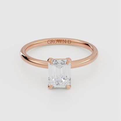 Emerald Cut Solitaire With Classic Band – 1 CT