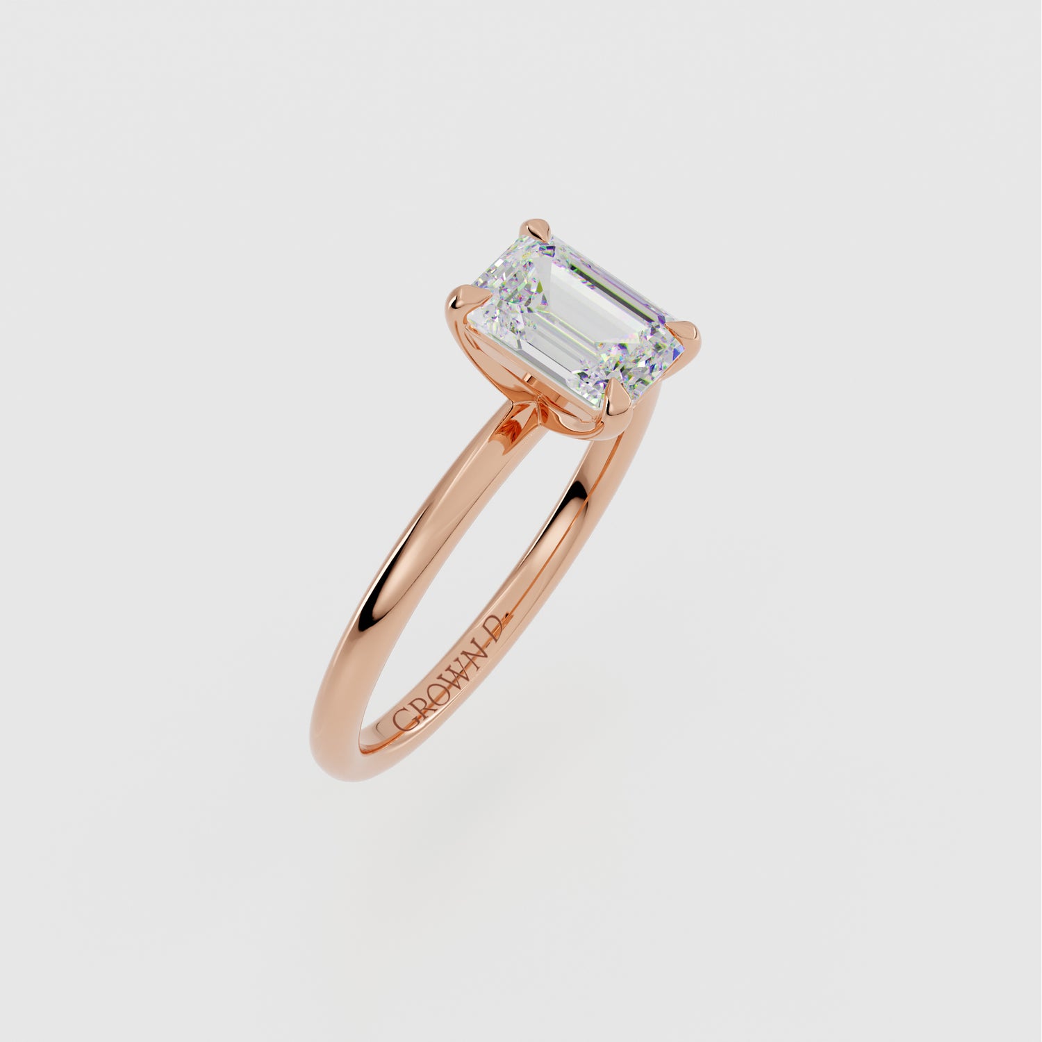Emerald Cut Solitaire With Classic Band – 1 CT