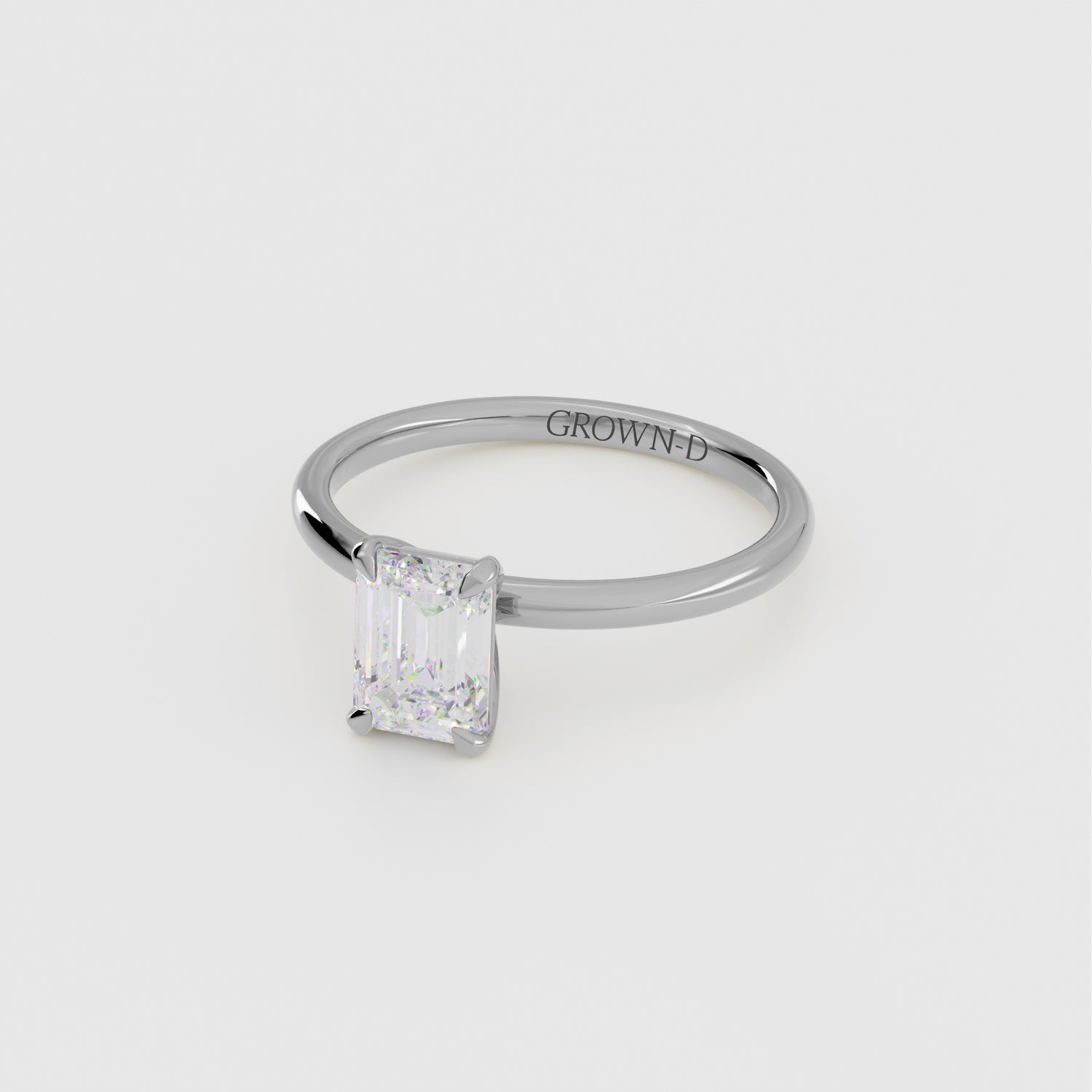 Emerald Cut Solitaire With Classic Band – 1 CT