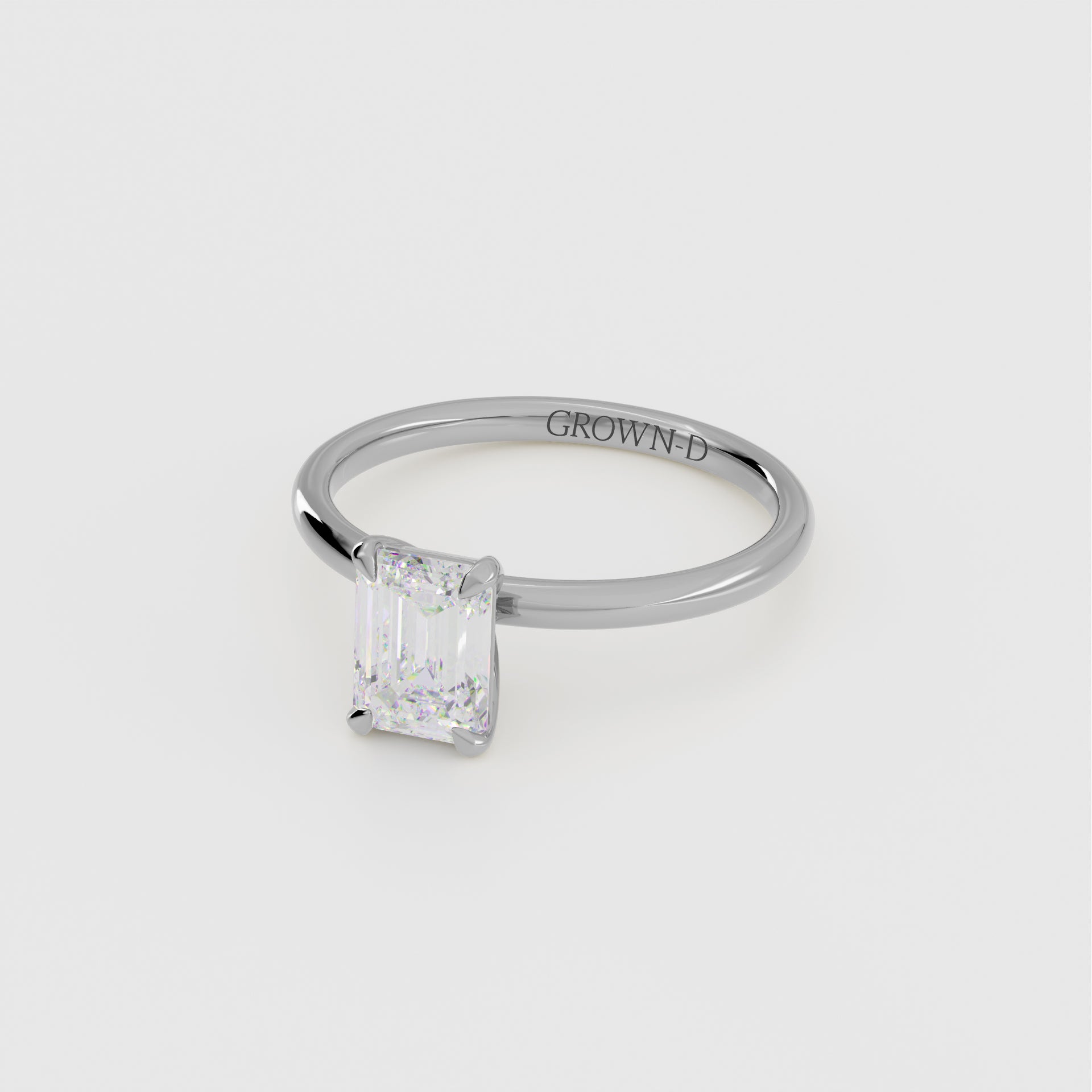 Emerald Cut Solitaire With Classic Band – 1 CT
