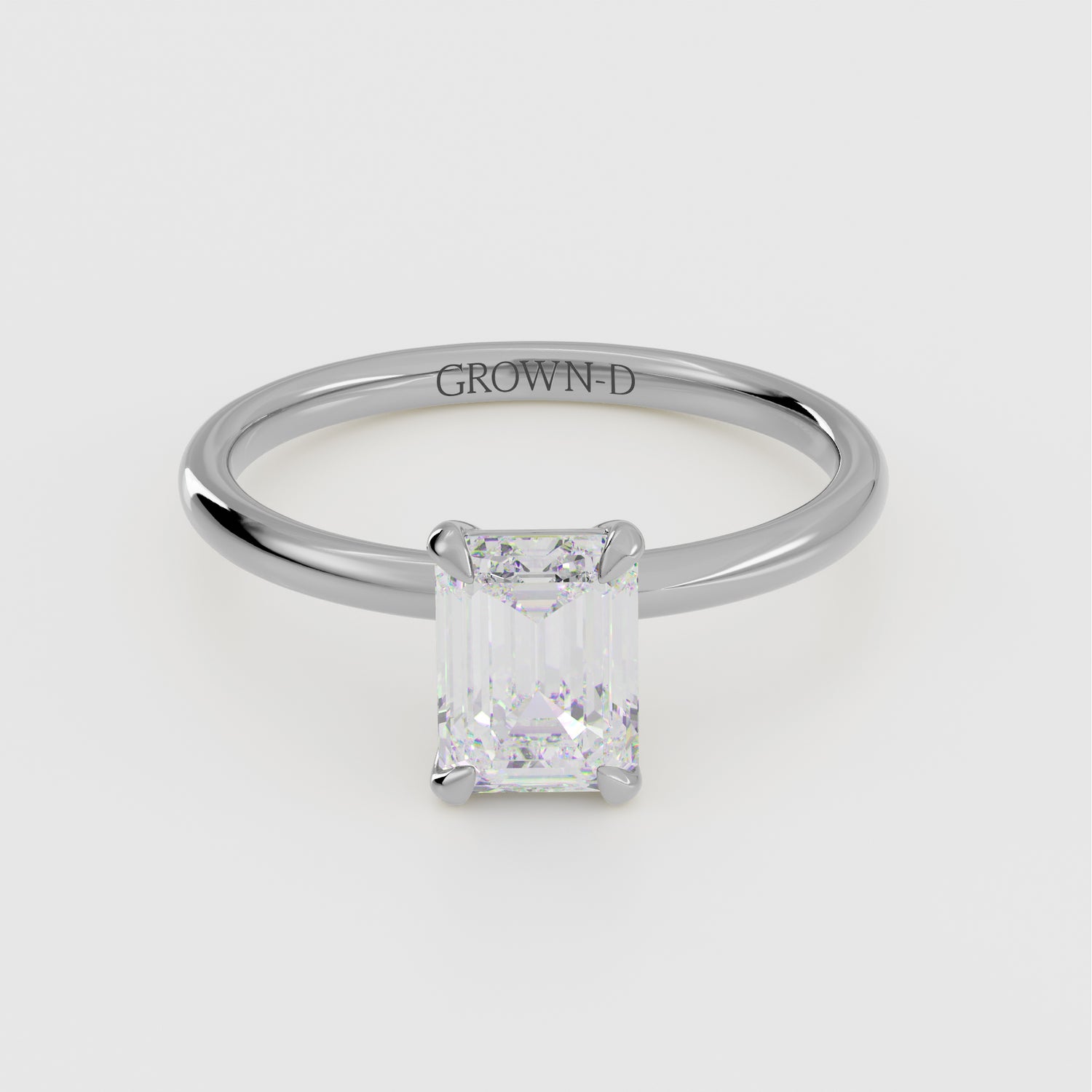 Emerald Cut Solitaire With Classic Band – 1 CT