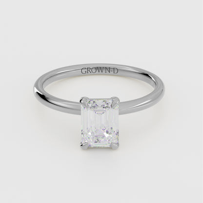 Emerald Cut Solitaire With Classic Band – 1 CT