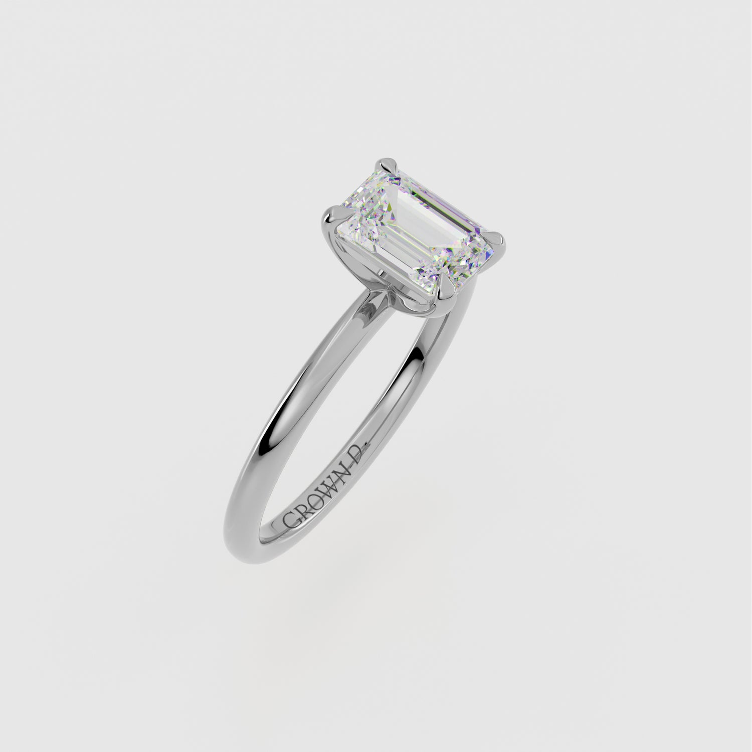 Emerald Cut Solitaire With Classic Band – 1 CT