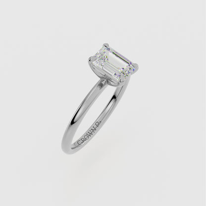 Emerald Cut Solitaire With Classic Band – 1 CT