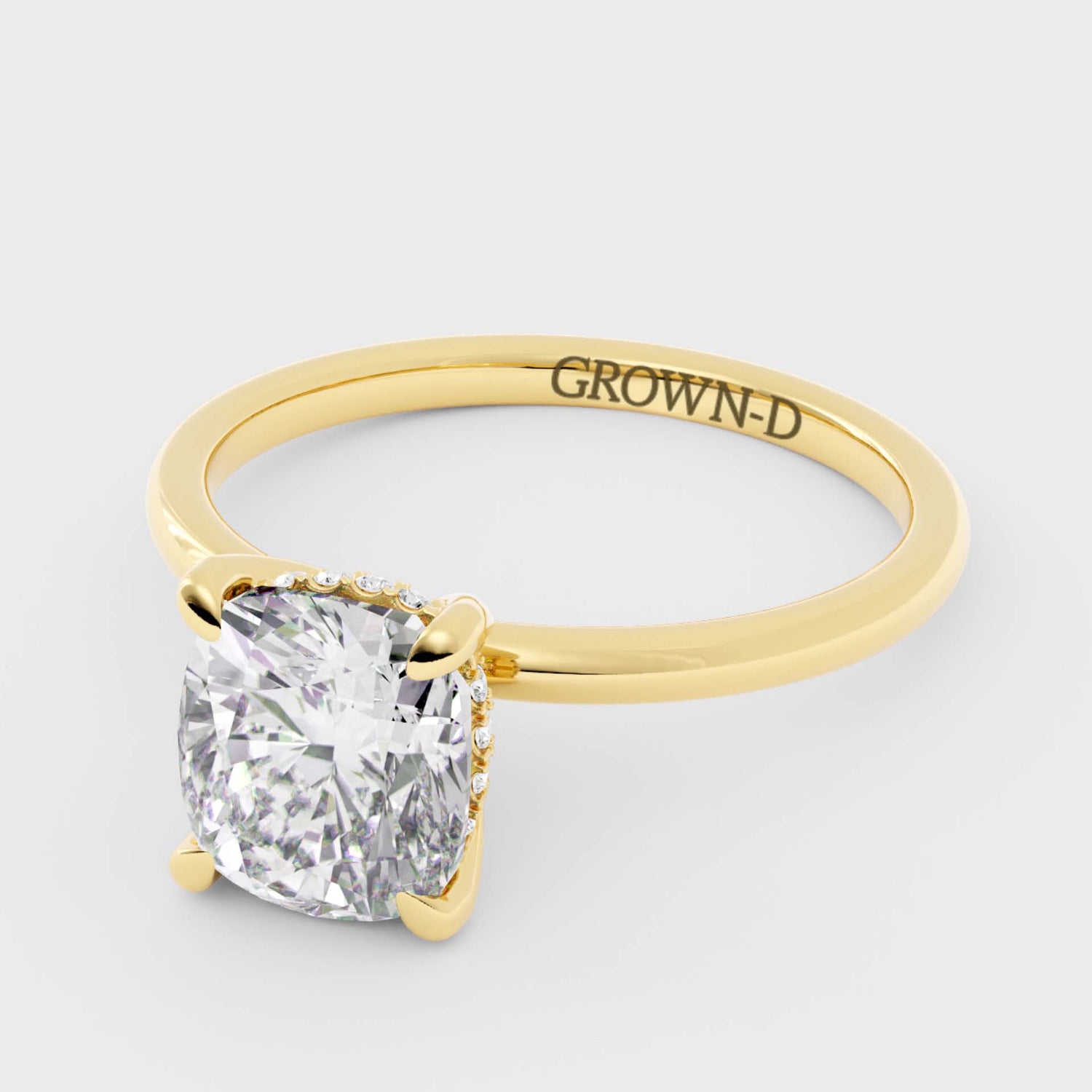 Cushion Solitaire With Pavé Band – 2.5 CT