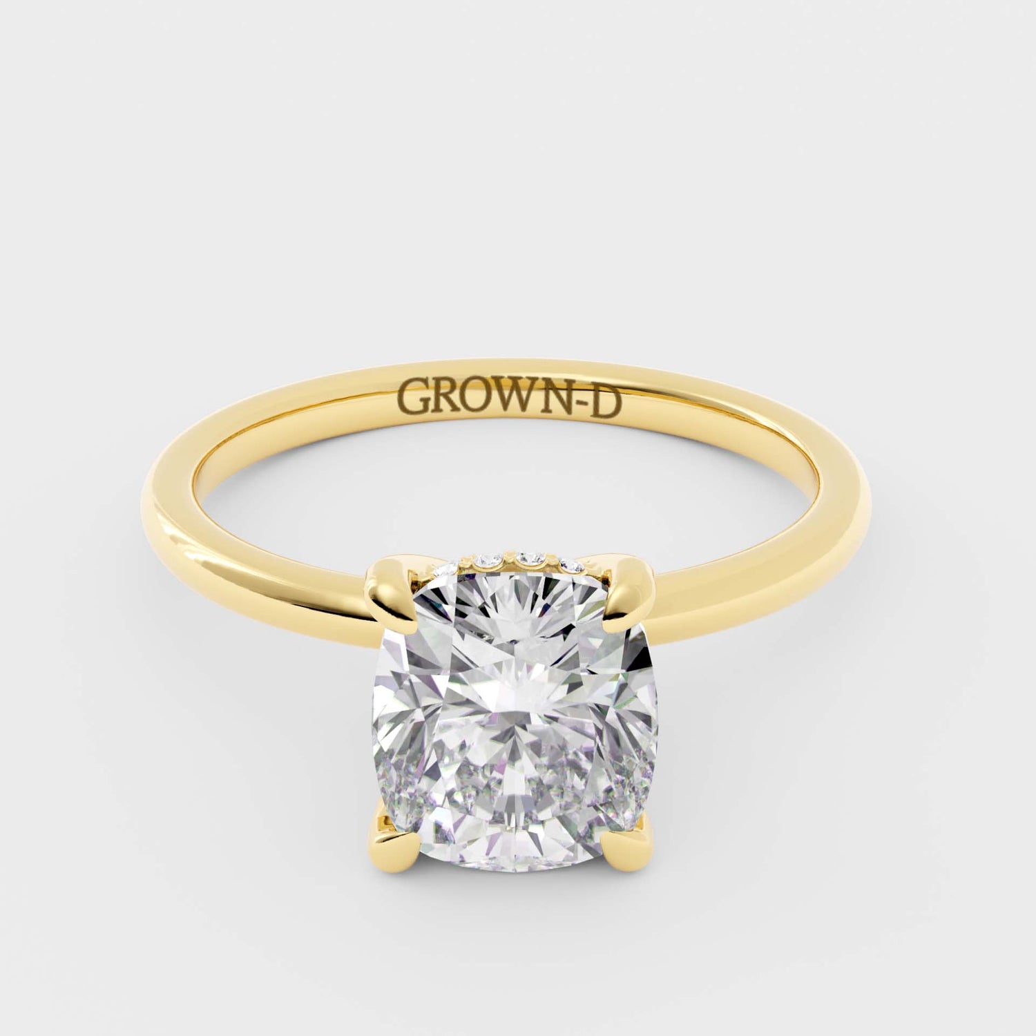 Cushion Solitaire With Pavé Band – 2.5 CT