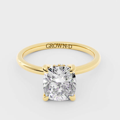 Cushion Solitaire With Pavé Band – 2.5 CT