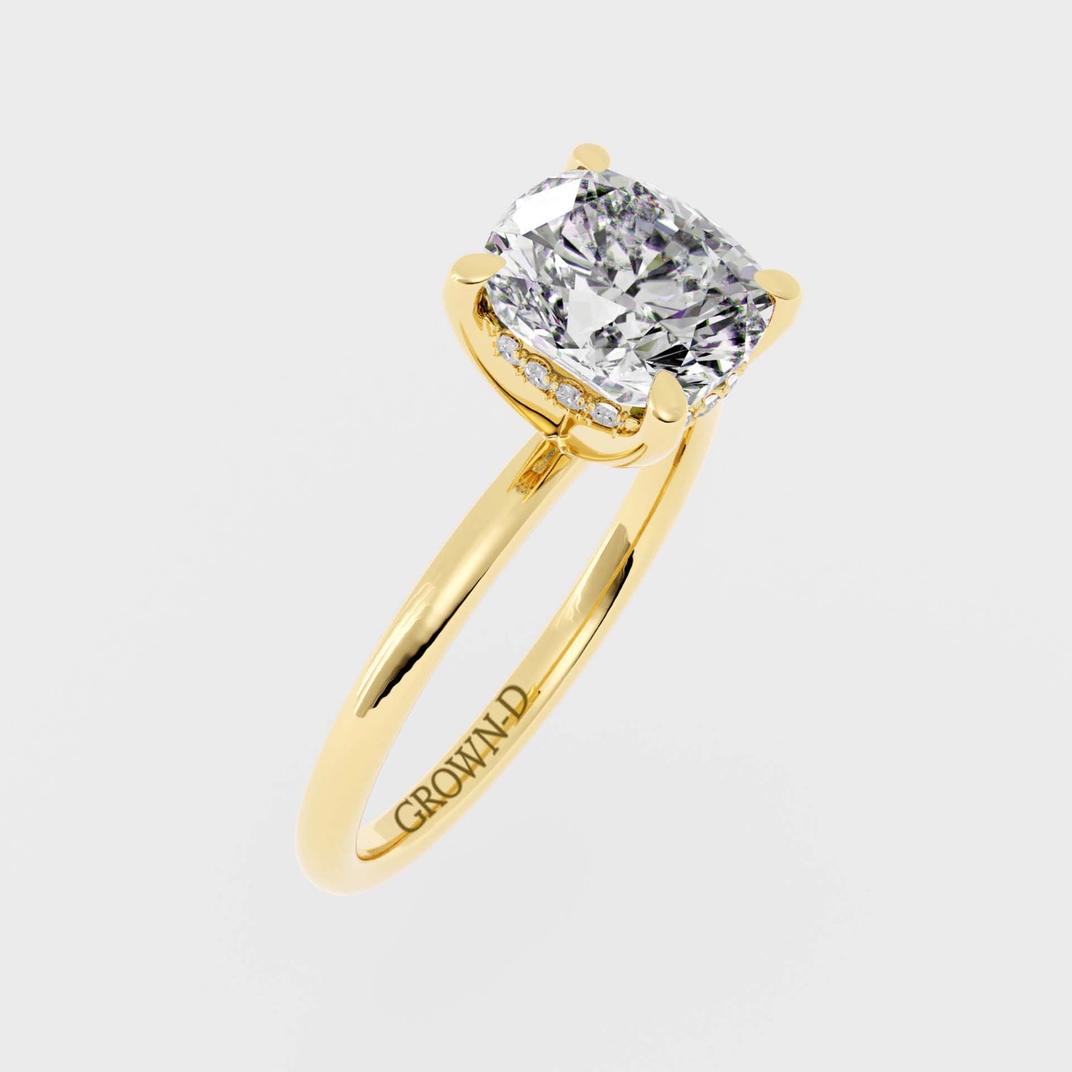 Cushion Solitaire With Pavé Band – 2.5 CT
