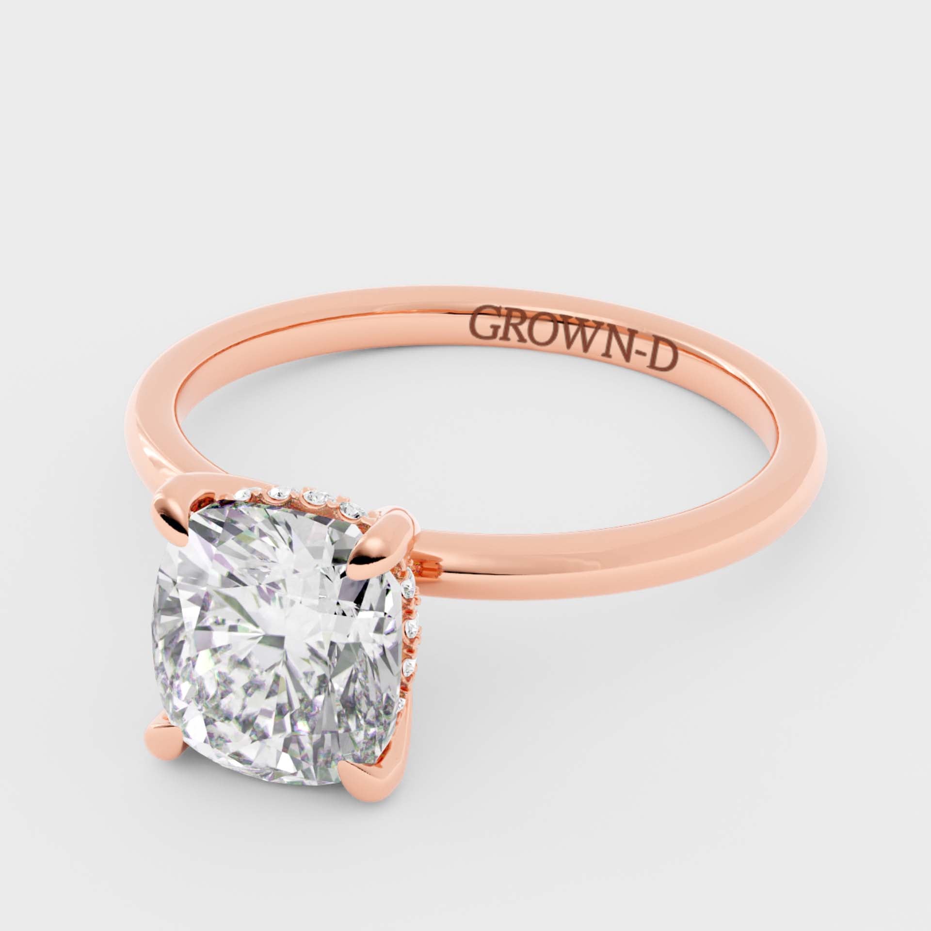 Cushion Solitaire With Pavé Band – 2.5 CT
