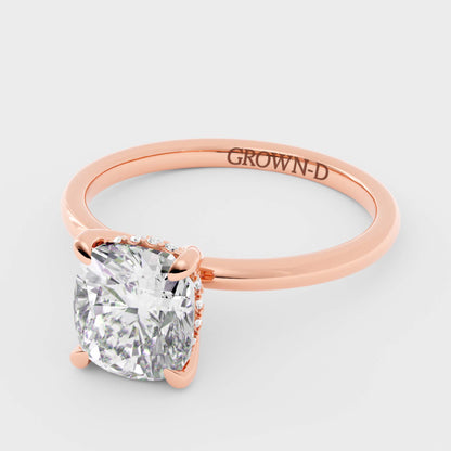 Cushion Solitaire With Pavé Band – 2.5 CT