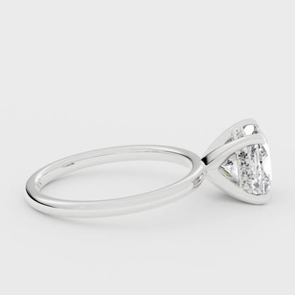 Cushion Solitaire With Pavé Band – 2.5 CT