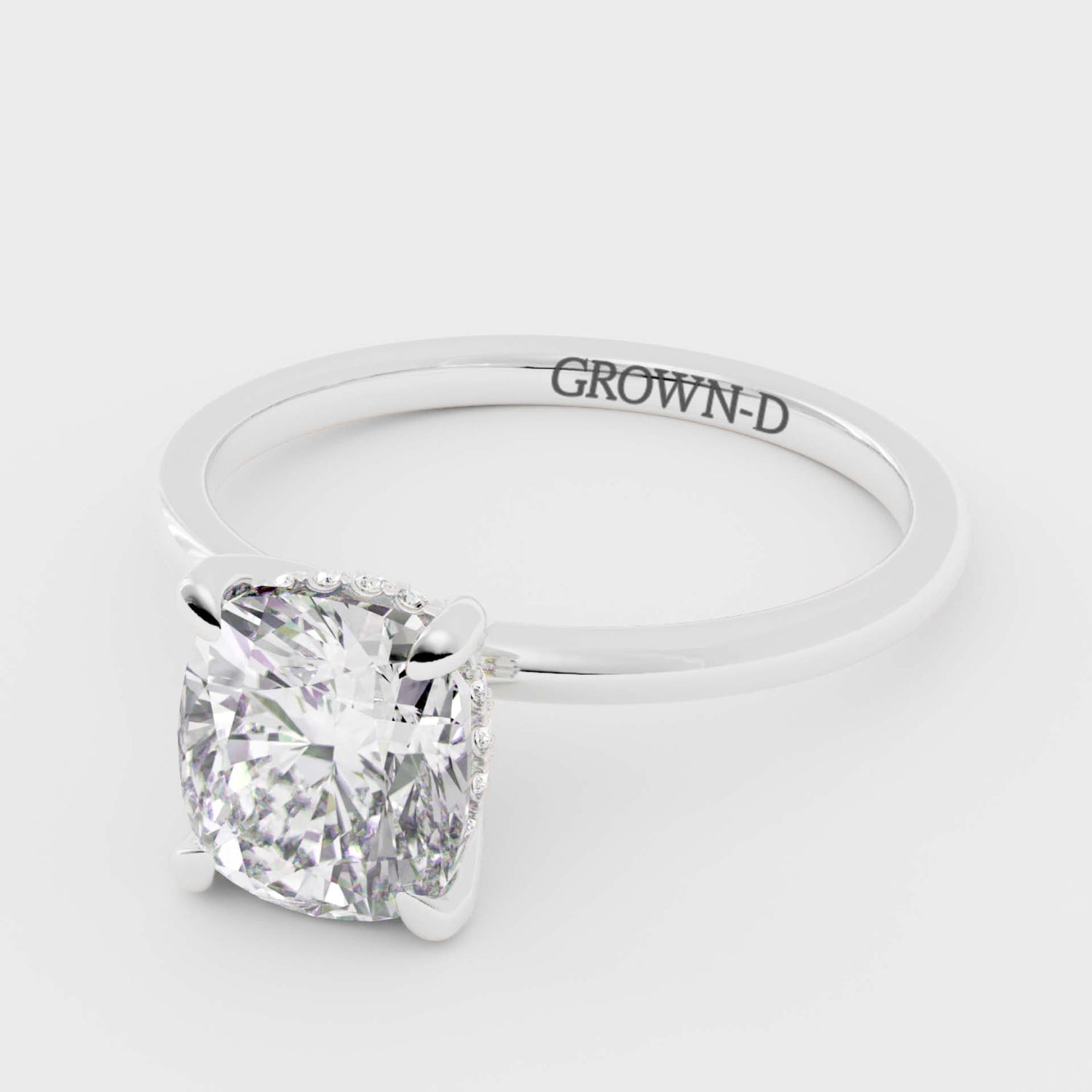 Cushion Solitaire With Pavé Band – 2.5 CT