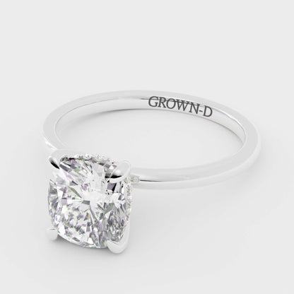 Cushion Solitaire With Pavé Band – 2.5 CT