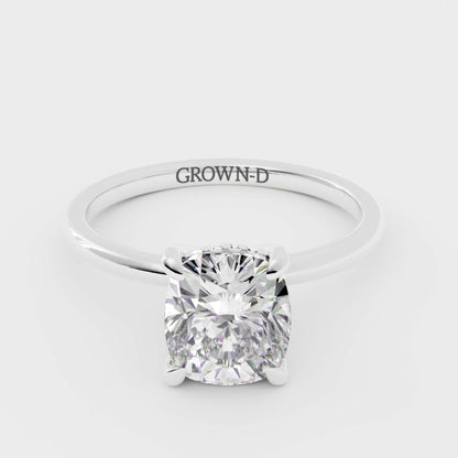 Cushion Solitaire With Pavé Band – 2.5 CT