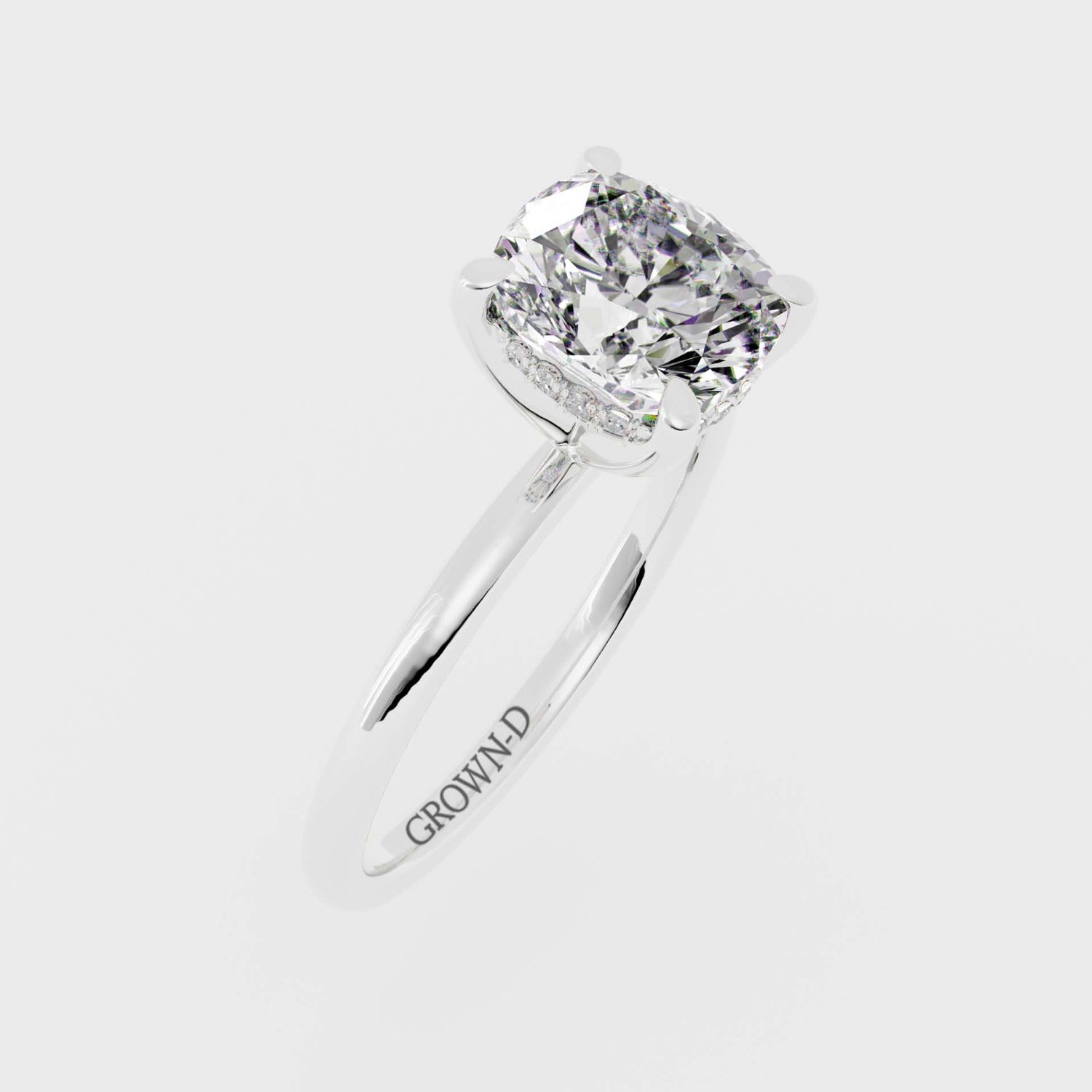 Cushion Solitaire With Pavé Band – 2.5 CT